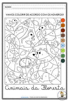 the color by number worksheet for children to learn how to count numbers in spanish