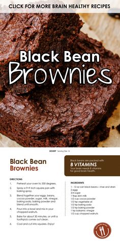 a brochure for brownies is shown with information about the ingredients and how to use it