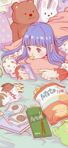 Lofi Homescreen Ideas, Anime Homescreen Wallpaper, Wallpaper Doodle, Cute Kawaii Drawings, Cute Backgrounds, Kawaii Wallpaper, Anime Scenery Wallpaper, Kawaii Art