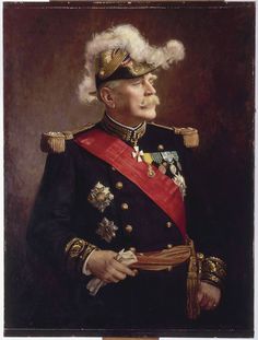 an old painting of a man in uniform