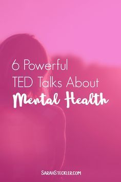 6 Powerful TED Talks about Mental Health | I'm so glad to see that mental health is getting talked about more and more lately. Especially when it comes to anxiety and depression, something more people suffer from than we talk about. These powerful TED Talks speak the truth about depression and mental health and provide a host of inspiration and tools for moving forward. Alternative Health, Ted Talks, Best Ted Talks, Health Talk, Mental Training, Therapy Tools, Healthy Mind