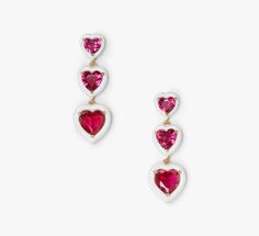 Show your jewelry box some love with these linear earrings featuring sparkling graduated hearts. | Kate Spade Sweetheart Linear Earrings, Red Linear Earrings, Gothic Fantasy Art, Kate Spade Earrings, Earrings Red, Spade Jewelry, Kate Spade Jewelry, Accessories Jewelry Earrings, Women Accessories Jewelry, Sailor Moon