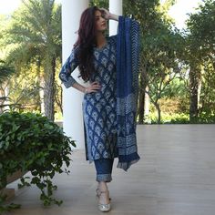 Mesmerizing Blue Color Viscose Rayon Printed Work Kurti Kurta Set With Dupatta, Girls Kurti, Indigo Pattern, Indian Blue, Kurti Pant, Kurta Set For Women