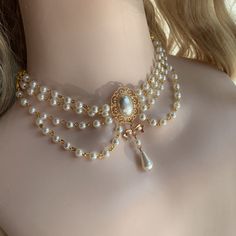 Ethereal Jewelry, Pearl Necklace Vintage, Prom Jewelry, Pearl Choker Necklace, Classy Jewelry, Fantasy Jewelry, Pearl Choker, Girly Jewelry, Dream Jewelry