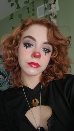 casual clown makeup Pantomime, Croquis, Easy Face Paint Ideas For Women, Clown Makeup Pretty Easy, Clown Nose Makeup, Cute Subtle Clown Makeup, Clown Makeup Simple Cute, Clown White Makeup, Friendly Clown Makeup