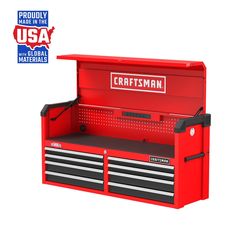 a red craftsman's toolbox with two drawers