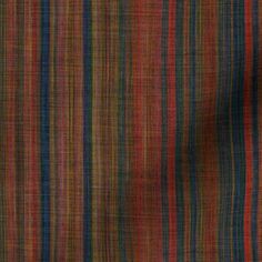 an orange, blue and red striped fabric