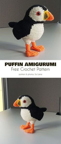 this is an image of a stuffed puffin amigurmi