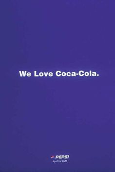 we love coca - cola on a purple background