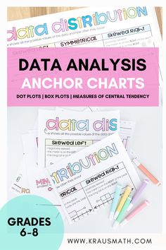 an anchor chart with text that reads data analysis and other information for students to use