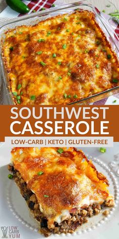 Southwest Casserole, Ground Beef And Beans, Beef And Beans, Casserole With Ground Beef, Healthy Low Carb Dinners, Keto Beef Recipes, Low Carb Casseroles