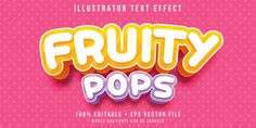 fruity pops text effect for adobe and photoshop