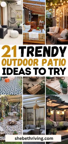 21 Trendy Backyard Patio Ideas To Get Inspired By Entertaining Patio Ideas, Easy Outdoor Patio Ideas Diy Projects, Covered Outdoor Patio Ideas Decor, Patio Siding Decor, Fairy Lights Outside Backyards, Back Patio Renovation, Outdoor Rooms On A Budget, Back Patio On A Budget, Cute Backyard Ideas Small