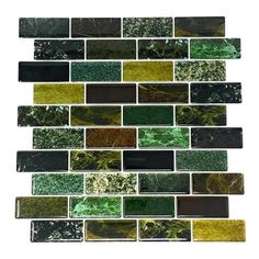 green and black glass mosaic tile