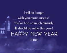 a person standing on top of a hill with the words happy new year to me