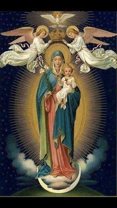 an image of the virgin mary and child jesus
