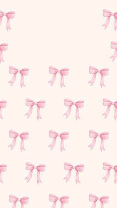 pink bows are arranged in the shape of an arrow on a white background with light pink hues