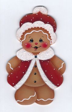 a gingerbread christmas ornament is shown on a white background