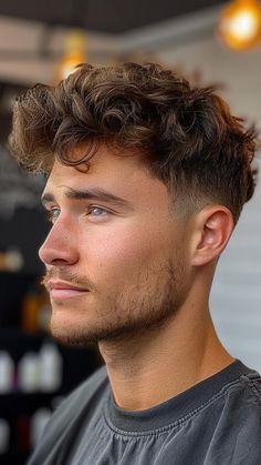 27 Fade Haircuts for Men: Precision and Style Combined Faded Curtains Haircut, Mens Mid Drop Fade, Quiff Fade Hairstyles Men, Men Haircut Long Top Short Sides, High Fade With Fringe Men, Men Haircut Inspiration, Blond Mens Haircut, Men’s Modern Hairstyles, Men’s Hair Taper