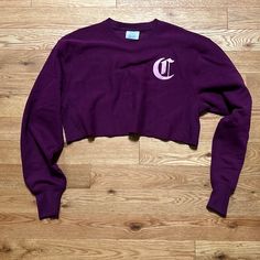 Brand New Without Tags. Purchase From Olympia Sports. Never Worn. Could Definitely Be Given As A Gift. Authentic Champion Cropped Sweatshirt With Raw Bottom Hem. This Is A Dream Item!! Better In Person! Olympia, Cropped Sweatshirt, Crop Sweatshirt, Color Purple, A Dream, Sweatshirts Hoodie, Womens Tops, Brand New, Tags