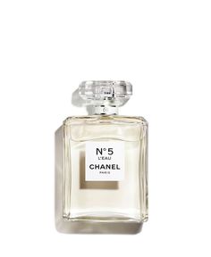 a bottle of chanel no 5 eau de toilette on a white background