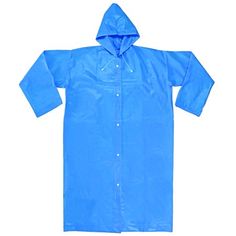 These EVA raincoat ponchos are perfect for both expected and unexpected showers. Foldable and compact, these ponchos can be easily stowed away in the backpack or car. Always be prepared for inclement weather! Size: one size.  Color: Blue.  Gender: unisex.  Age Group: adult. Ponchos, Rain Accessories, Blue Raincoat, Rain Poncho, Blue Gender, Cloth Bags, Bag Accessories, Casual Button Down Shirt, Age Group