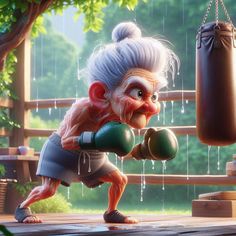an old man is boxing in the animated movie mulanjura, which has been released on dvd and blu