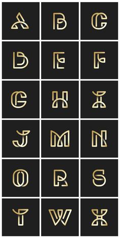 the golden letters are arranged in rows