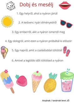 a poster with different types of ice creams and other things to eat on it