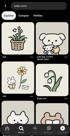 an iphone screen showing the icons for different types of flowers and plants, with text that reads