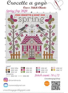 a cross stitch pattern with the words crochet a gaug on it and a house