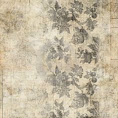 an old paper background with flowers and leaves on the bottom right corner, in grey tones