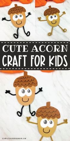 the crafty kids are making cute acorn crafts for halloween