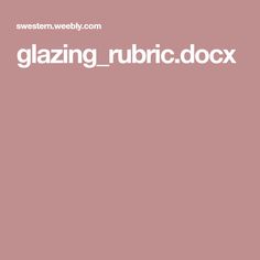 the words glazing rubic docx are in white letters on a pink background