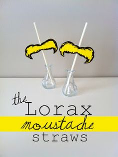 the lorax moustache straws are yellow and black