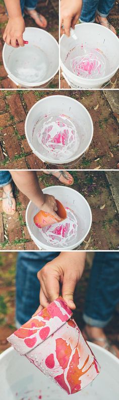 the process to make an art project with paper plates