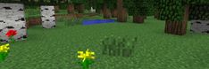 an image of some flowers in the middle of a minecraft forest area with trees and bushes