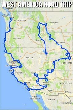 the west america road trip map