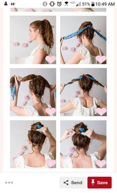 Hair scarf bun #bandanahairstyles #bun #Hair #scarf Hair Scarf Bun, Bandana Bun, Naturally Hairstyles, Kepang Dua, Scarf Bun, Bangs Curly, Two Braids, Hair Bangs