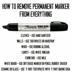 the instructions for how to remove permanent marker from everything you can do with sharpie pens