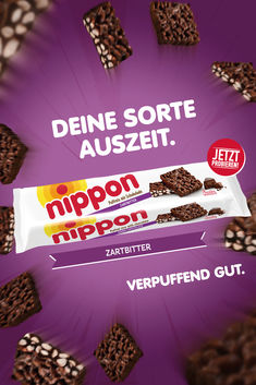 an advertisement with chocolate bars on it and the caption reads, deine sorte auszet