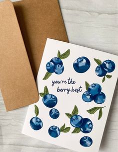 a greeting card with blueberries and the words you're the berry best on it