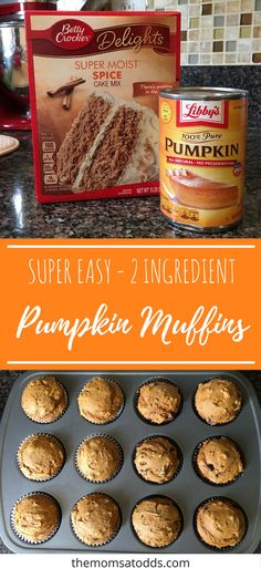 pumpkin muffins are in the pan and ready to be baked into cupcakes