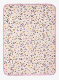 Keep your little one cozy with this Disney baby blanket! Featuring an allover design of Minnie Mouse's silhouette among various flowers  this blanket includes a sherpa lining  perfect for keeping your kiddo warm. A BoxLunch Exclusive! Disney Baby Blanket, Daisy Nursery, Minnie And Daisy, Minnie Mouse Silhouette, Allover Design, Baby Disney, Baby Prints, Baby Blanket