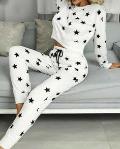 Star Pajamas, Pijamas Women, Cotton Pajamas Women, Cute Pjs, Pajama Outfits, Cute Pajama Sets, Fashion Bottoms, Pant Sets