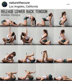 a series of photos showing how to do stretch stretches