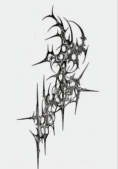 a black and white drawing of an abstract design