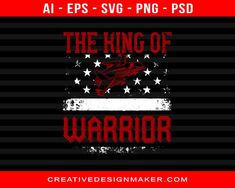 The King Of Warrior Air Force Print Ready Editable T-Shirt SVG Design Supreme Af1, Black Af1, Nike Air Force White, Nike Air Force Black, White Af1