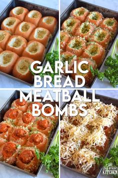 Garlic Bread Meatball, Breaded Meatballs, Makanan Italia, Homemade Garlic Butter, Meatball Recipes Easy, Läcker Mat, Football Food, Dinner Rolls, Garlic Butter