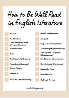 the text how to be well read in english literature